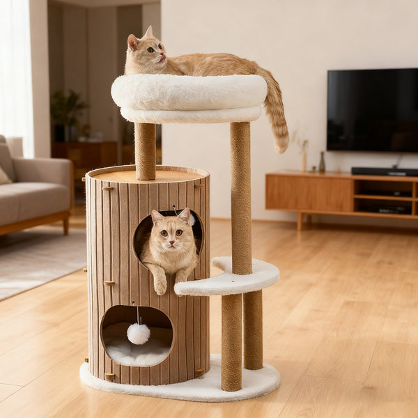 5-Tier Multi-Functional Cat Tree – An All-in-One Paradise for Cats' Play and Rest