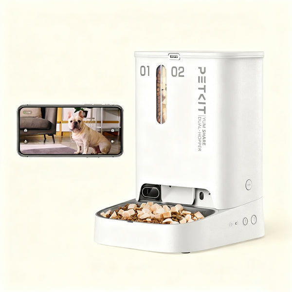 Dual-Hopper Smart Pet Feeder with Camera – Empowered by Technology, Effortlessly Safeguarding Your Pet's Diet